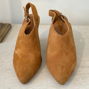 Topshop Tan Suede Mules